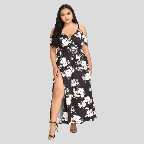 Bloom super nice maxi dress with cold shoulder design! New - Picture 1 of 10